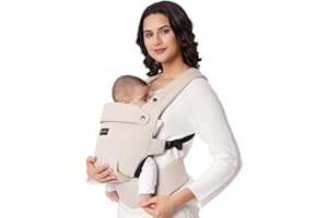 Momcozy Mochila Portabebés Ergonómica, Cómoda y Ligera | para Bebés 3–24 Meses, Fácil de Poner, Soporte Lumbar Mejorado, Manos Libres