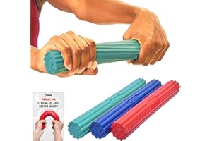 DMOOSE FITNESS DMoose Flexbar para terapia física, alivia el dolor de tendinitis y mejora la fuerza de agarre, fuerte y flexible, mango antideslizante (paquete de 3)