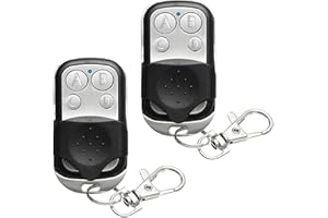 UieaMsio 2 - Mando a distancia universal, puerta de control remoto, copiadora, mando a distancia, puerta de 433 MHz, mando a distancia para coche, garaje y puerta de 4 teclas (B) (A)