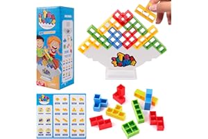 UNINGYI Tetra Tower Spiel, Stapelspiel Spielzeug, Tetris Balance Spielzeug Tower Game, 48pcs Kinder Bausteine Balancespiel, Tetris Balance Spielzeug für Jungen und Mädchen ab Jahre 3+