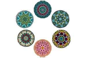 Beaufy Maquillaje de Viaje Espejo Compacto Pequeño Mini Monedero de Bolsillo Espejos Plegables Cosméticos de Belleza Dual Portátiles para Mujeres Niñas Dama Hombres Diseños Mixtos De Mandala 6 Piezas