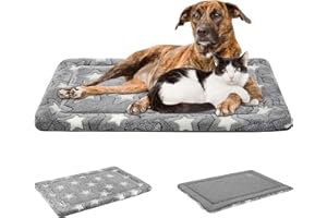 EMPSIGN Alfombra De Cama para Perro, Reversible (Fresco y Caliente), Colchón Perro Lavable, Cama Impermeable para Perros con Funda Extraíble, Gris, 3XL, 137 * 84 * 2.8cm