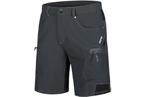 TACVASEN Men's Cycling Shorts Mountain Bike Shorts Quick Dry Outdoor Short Zip Pockets