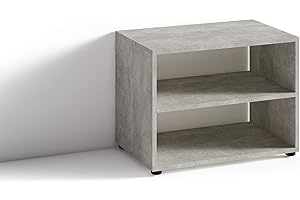 ‎BYLIVING byLIVING TV Stand VICTORIA / kleines Regal grau / Beistelltisch 60 cm breit / Wohnzimmertisch / Schrank / TV Bank / TV Tisch / Beton-Optik / 60 x 45 x 39 cm (BxHxT)