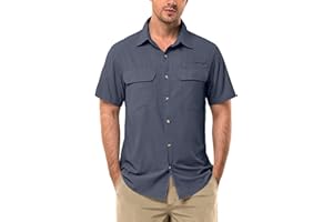 33,000ft Koszula męska z krótkim rękawem, ochrona przed promieniowaniem UV, szybkoschnąca, koszula funkcyjna, na wędkowanie, safari, podróże, golf