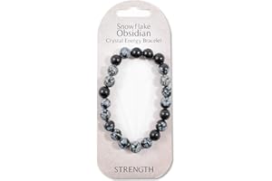 BRITISH FOSSILS Snowflake Obsidian Crystal Energy Bracelet - Strength