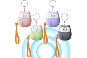 SPORGO Lot de 4 alarmes de poche pour femmes : 130 dB d'autodéfense avec éclairage LED et porte-clés, alarme personnelle pour femmes, enfants, personnes âgées