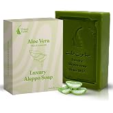 GREEN FADEL Aleppo Luxury Aloe Vera Soap, 1 Soap, Natural Gift | 1 x ca. 100g Natural Soap with Aloe Vera and Laurel Oil Hand