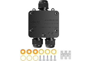 WELHAEPI Scatola di Derivazione Esterna 3 Vie, Scatola di Giunzione Esterno IP68 Impermeabile, Connettore Cavi Elettrici per Cavo Ø 4mm-15mm