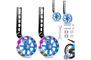 HUIFENGJIE Ruedines Entrenamiento Infantil Accesorio de Bicicleta Universal, Ruedas Estabilizadoras, para 12 14 16 18 20 Pulgadas, de Entrenamiento de Bicicleta Ajustable, Azul