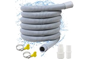 Rseuphiee 3 Meter Waschmaschinenschlauch, Ablaufschlauch Verlängerung，Ablaufschlauch Schlauch Universal, Set inkl Schlauchverbinder und Schlauchschellen, für Waschmaschine Geschirrspüler