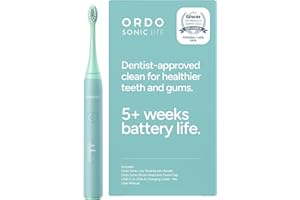 ORDO Lite Sonic Toothbrush, 35,000 Pulses/Min, Dual Mode Rechargeable Electric Toothbrush Adults, 1 Toothbrush Head, 5+ Weeks Battery, Smart Timer, Waterproof, USB-C, Sage