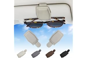 Bryze 2 Pack Magnetic Sunglasses Holder for Car Visor - Secure Clip with Universal Fit for Most Glasses, Non-Slip Design & Compact Storage Accessory (White)