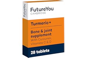 Turmeric+ Supplement – 28 Turmeric Tablets 30x More Absorbable – Curcumin Tablet Patented Meriva Formulation with Vitamins C – Turmeric Tablets for Bones, Joints & Muscles by FutureYou Cambridge