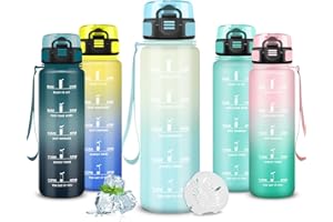Mujigaga Gourde Enfant, Gourde 500ml, Anti Fuite, Gourdes Graduée pour 1 Journee, Facile à Nettoyer, Gourdes Enfant anti Fuite, Bouteille d'eau pour École, Camping, Vélo, Natation, Après-Sport
