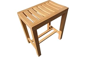AMSXNOO Sgabello da Bagno Antiscivolo, Sedia Panca Multiuso, Sgabello in Legno Massello Sgabello da Bagno Sgabello da Doccia Impermeabile per Ingresso Soggiorno Bagno Spiaggia