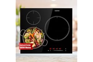 Klarstein Induction Hob, 5800W Electric Hobs Induction Cooker, 3 Ring Electric Pan Hob, Built-In Table Top Cookers w/ 3 Hobs, Touch Control, Inductions Heater Cooktops, Hot Plates for Cooking