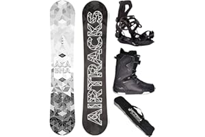 Airtracks Snowboard Set TAVOLA Jungle Wide Hybrid Rocker Uomo+ATTACCHI Master FASTEC+Scarponi+Sacca/Nuovi