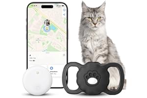 EFFDRDFS Cat Tracker, Cat Location Tracker with Holder, No Monthly Fee, Compatible with Find My (i-OS Only),Anti-Lost Tracking Device for Pets,Bags