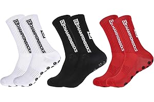 Opopark 3 Paare Fußballsocken für Herren Damen,39-46 Sportsocken Anti Rutsch Grip Fußball Socken Rutschfeste Sportsocken für Fussball Basketball Laufen