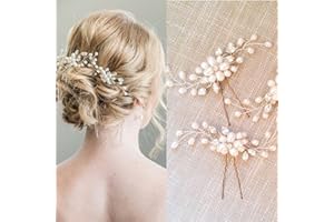 Qikuver 2 PCS Fascia Nuziale per Capelli con Perla e Cristallo, Copricapo Accessori per capelli da sposa per la sposa, Matrimonio, Decorazioni Nozze Accessori da Sposa