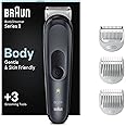Braun Body Groomer 3, Manscaping Tool For Men With SkinShield Technology, Sensitive Comb, Wet & Dry, 100% Waterproof, UK 2 Pin Plug, BG3350, Black/Grey