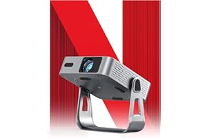 [Ultra-Thin & NetfIix Officially] Smart Mini Projector 4K, VISSPL Auto Focus & Keystone WiFi 6 & Bluetooth 27000 Lumen 1080P Full HD Portable Projector for Bedroom/Outdoor/Phone/iOS/Android