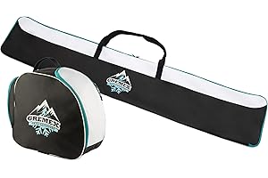 GREMEX zestaw pokrowiec na narty i pokrowiec na buty narciarskie - solidny pokrowiec na narty - zestaw pokrowców na narty - wodoodporna torba na buty narciarskie z miejscem na kask