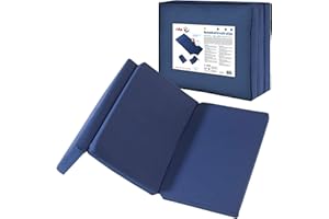 roba Materasso Imbottito per Bambini da Viaggio - 60 x 120 cm - Pieghevole in 3 Parti - in Tessuto e Sfoderabile - Multifunzionale - con Borsa da Trasporto - Blu