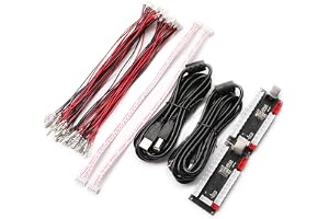 BEYEE 2-spelare noll fördröjning USB-kodare till arkad joystick och arkadknappar, USB joystick kodare för PC, MAME, Windows och Raspberry Pi (5 stift + 2,8 mm)