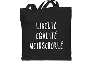 Shirtracer - Baumwolltasche - Sprüche Statement mit Spruch - Liberte Egalite Weinschorle