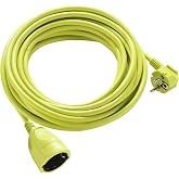 Masterplug - Power Extension Cable (10 m, Schuko Extension, Electronic Extension for Outdoor IP44, Green