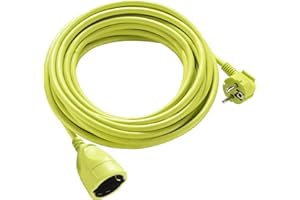 Masterplug - Cable de extensión de Corriente (10 m, extensión Schuko, extensión electrónica para Exterior IP44, Color Verde