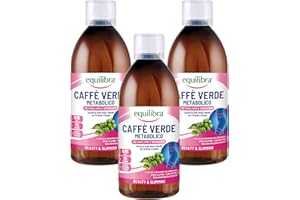 Equilibra Integratori Alimentari, Caffè Verde Metabolico, Integratore per l'Equilibrio del Peso Corporeo, con Tè Verde, Ananas, Betulla, Tarassaco e Caffè Verde, 3 Bottiglie da 500 ml