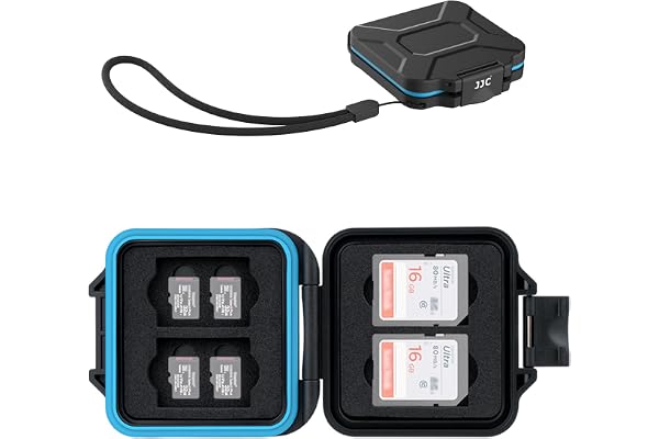 JJC Étui pour Cartes SD/SDXC/SDHC et Micro SD/SDXC/SDHC TF - 12 Emplacements, Boîte Résistante à l'Eau, Antichoc