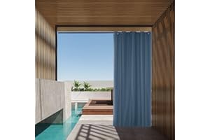 ele ELEOPTION Rideaux Imperméable d'extérieur, Rideau Résistant à la Décoloration Rideau Occultants avec Oeillet pour Porche Avant, Pergola, Cabanon, Gazebo (137 x 244cm, Bleu Foncé)