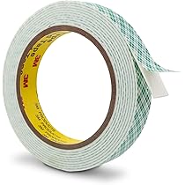 3M Dubbelzijdig plakband, 12,5 mm x 4,7 m, zwart, 2 rollen, 0,6 mm dik, 5925 schuimtape, zware belasting, voor autodecoratie, thuis, kantoor