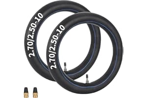 RUTU 2.50/2.75-10 Dirt Bike Chambres à Air de Remplacement avec Valve Droite TR4 Compatible avec CRF50 | XR50 PW50 SX500 DRZ70 | JR50 MX650 | MX500 PW50 MVX70 2 Pack