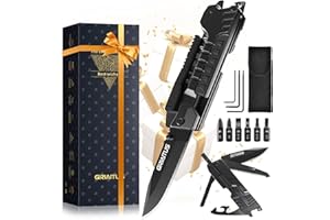 GIRIAITUS Regalo Uomo 17in1 Coltello Multiuso Compleanno, Regali di Natale, Fantastici Gadget, Accessori da Campeggio, Idea Regalo per Compleanni, Riempitivi per Calze da Uomo