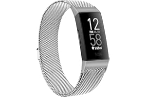 Yisica Bracelet Compatible pour Fitbit Charge 4 / Fitbit Charge 3 / Charge 3 SE, Métal en Acier Inoxydable Réglable, Bracelet de Remplacement avec Fitbit Charge 4 / Charge 3, Femme Homme, Grand Petit