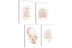 mojoliving Set di immagini per cameretta dei bambini, set di poster da parete per cameretta dei bambini, decorazione per la cameretta dei bambini (miracolo)