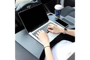 ThinSGO for Tesla Model Y Model 3 Foldable Laptop Working Table with Carbon Fiber Texture