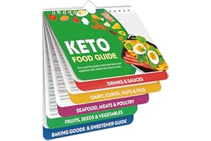 KNAEE Keto Cheat Sheet Magnets Booklet, Keto Diet Magnetic Cheat Sheet for Beginners & Dummies Kit,Magnetic Keto Food List Planning Tool Chart Weight Loss, Low Carb Ketogenic Meal Plan Baking Recipes Guide