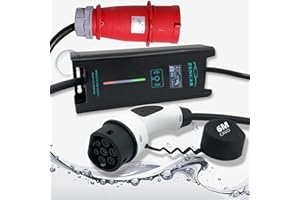 ZENCAR EVSE Cavo Ricarica Auto Elettrica Tipo 2 Trifase (3-fasi - 6m) - Cavo 22kw Tipo 2 - CEE EV Charger - Wallbox Trifase Portatile 22 kw - Con un display aggiuntivo - Caricabatteria Auto Elettrica