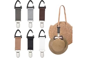 AHANDMAKER 6 Stück Hutclip Für Unterwegs, 6 Farben Polyester-Kappenclips, Multifunktionaler Entenschnabel-Huthalter-Clip Tragbarer Hängender Hutbegleiter Für Outdoor-Reisegepäcktasche Handtasche