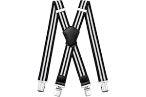 Aonvmdis Mens Braces for Trousers with Very Strong Metal Clips Heavy Duty Suspenders X Style Adjustable Elastic Suspender for Overalls Jeans, Work Pants, Jumpsuits