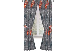 JAY FRANCO Disney Pixar Cars Lighnting Speed 84" Inch Drapes - Beautiful Room Décor & Easy Set Up, Bedding Features Lightning McQueen - Curtains Include 2 Tiebacks, 4 Piece Set (Official Disney Pixar Product)
