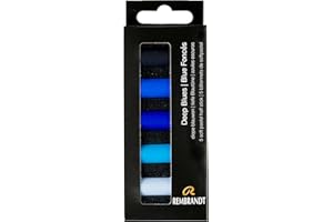 Rembrandt Set de Pastels Doux Professionnels Blues Profonds | 5 Demi-Pastels