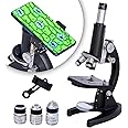 Microscope, 200x-5000x Compound Biological Microscopes With Microscope Slides Set 6x Multiplier Phone Adapter for Adults Students gifts, Biological Microscopes For Science Education-Black