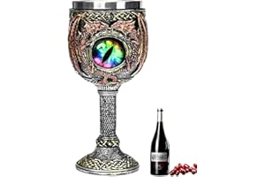 ZONSUSE Copa de Ojo de Dragón, Cáliz de Vino Medieval Gótico, Copa Vikinga de Acero Inoxidable para Fiesta Temática 180ml (Ojos)